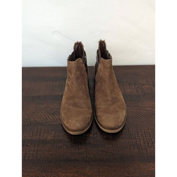 Franco Sarto Ketty Chelsea Brown Suede Back Zip Ankle Booties - Size 6.5 - Picture 3 of 7